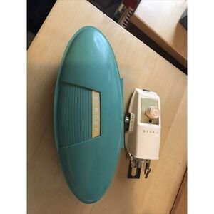 Vintage 1960s Singer Buttonholer Sewing Machine Att w/ Green Clamshell Case#4979